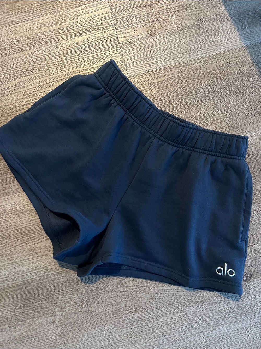 ALO Yoga Navy Blue Athletic Shorts with Elastic Waist